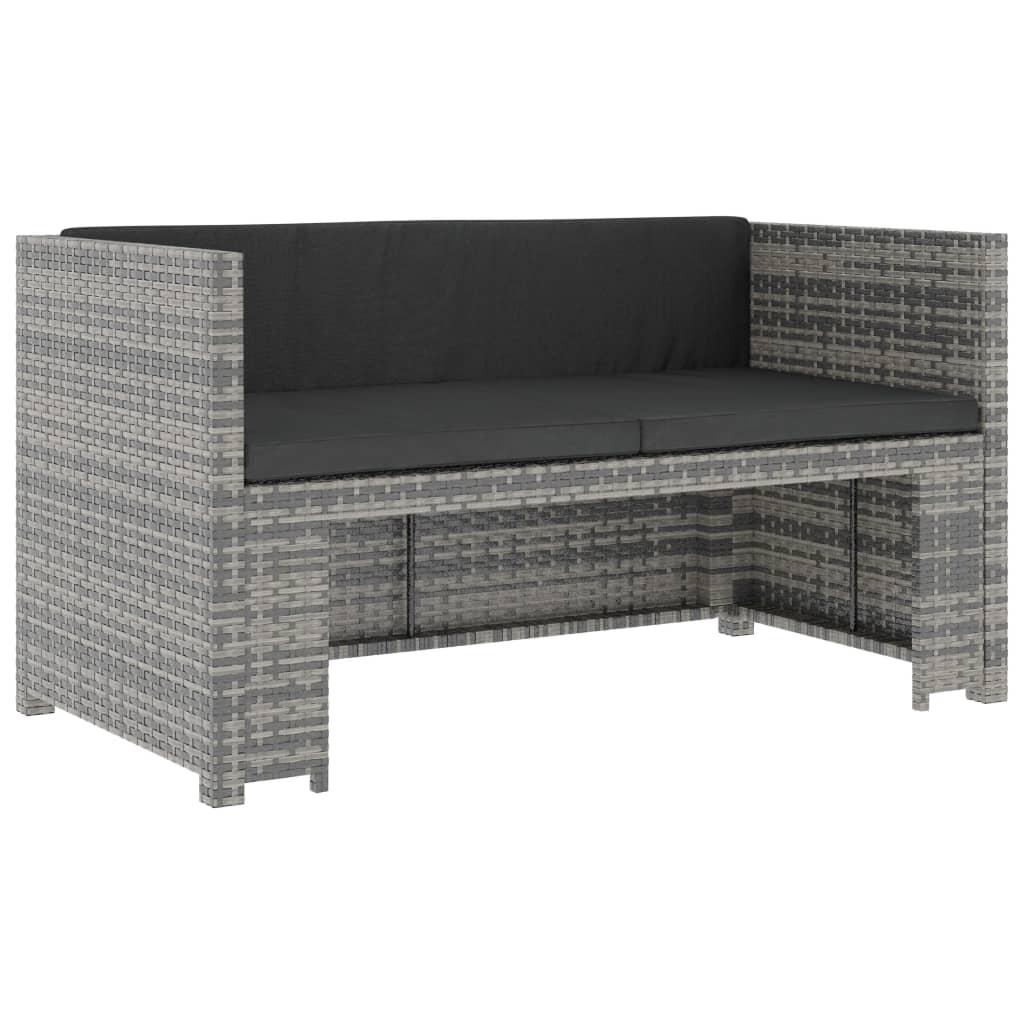 5-delige Loungeset met kussens poly rattan