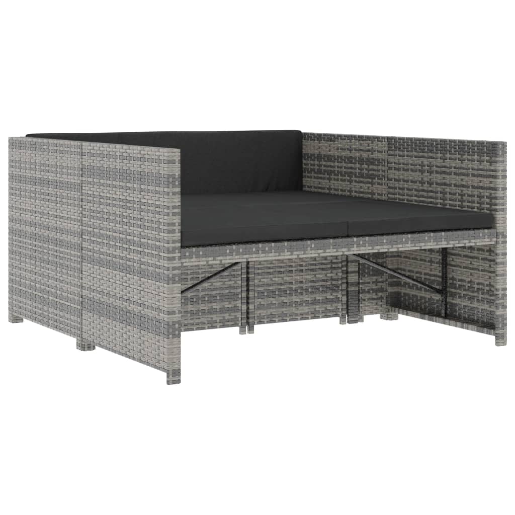 5-delige Loungeset met kussens poly rattan