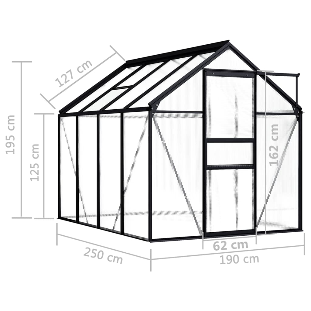 Tuinkas 5,89 m³ aluminium antracietkleurig