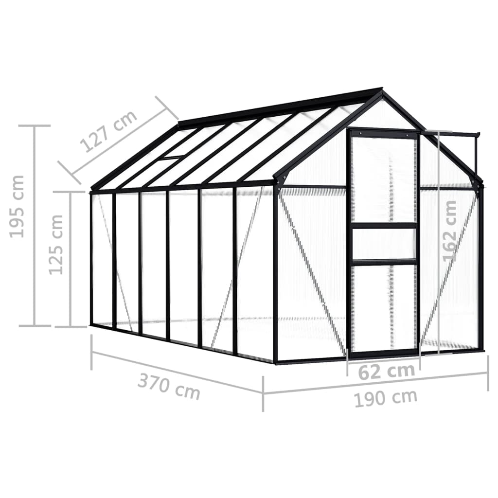 Tuinkas 5,89 m³ aluminium antracietkleurig