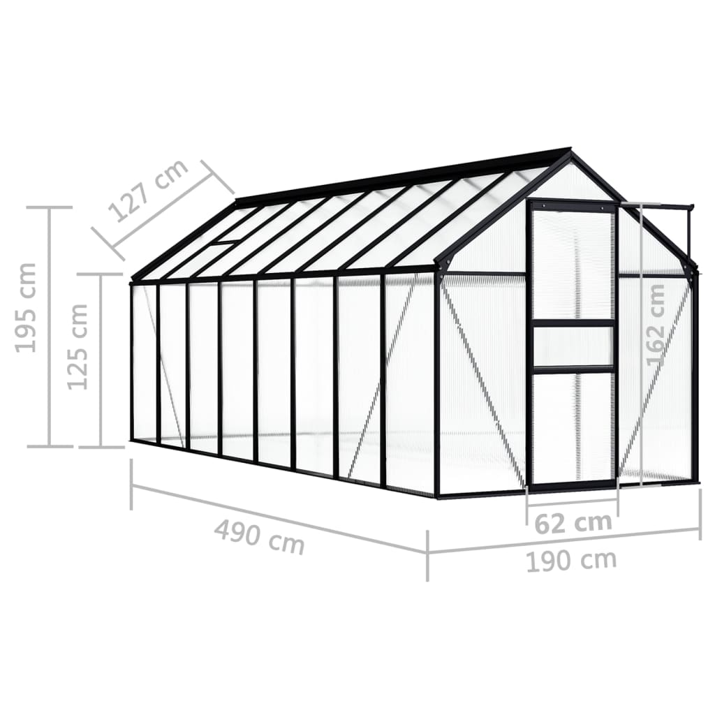 Tuinkas 5,89 m³ aluminium antracietkleurig