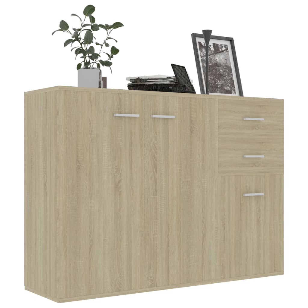 Dressoir 105x30x75 cm bewerkt hout eikenkleurig