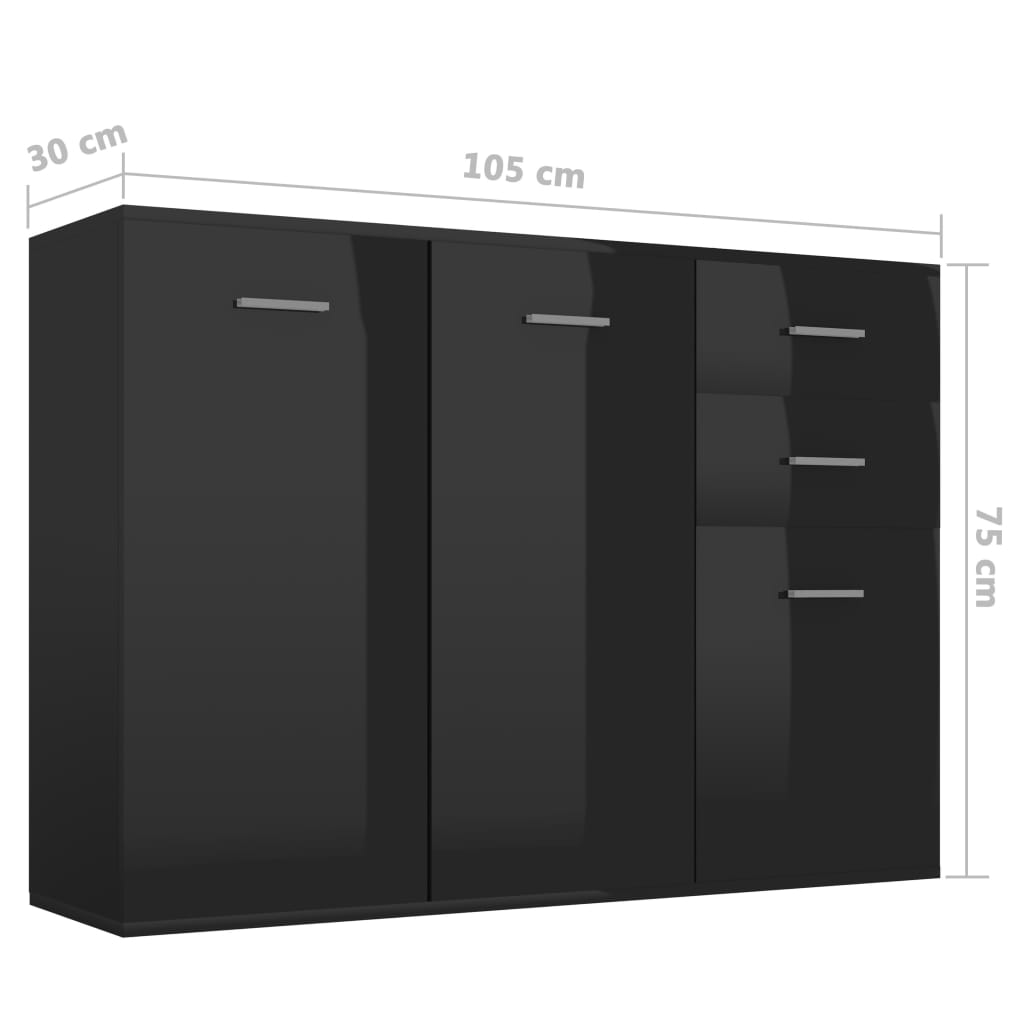 Dressoir 105x30x75 cm bewerkt hout gerookt eikenkleurig