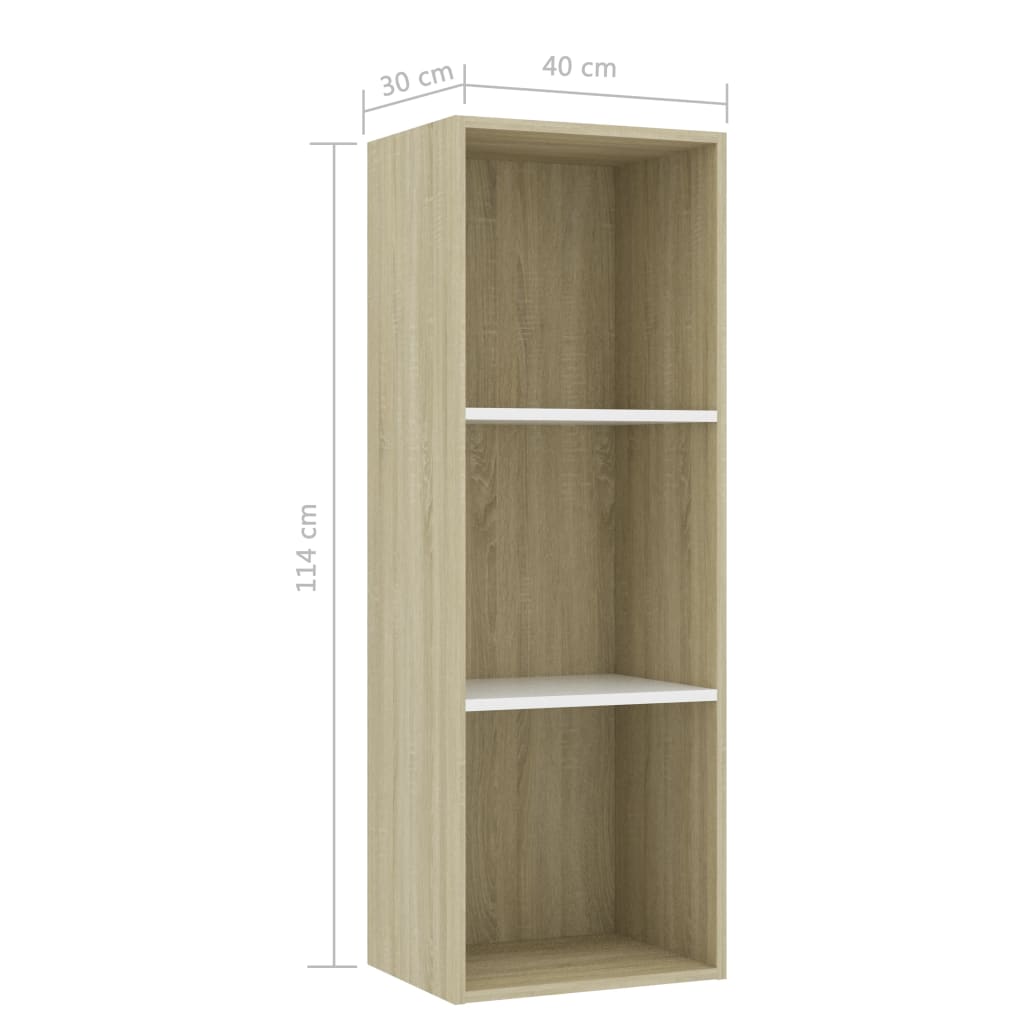 Boekenkast 60x30x189 cm bewerkt hout eikenkleurig