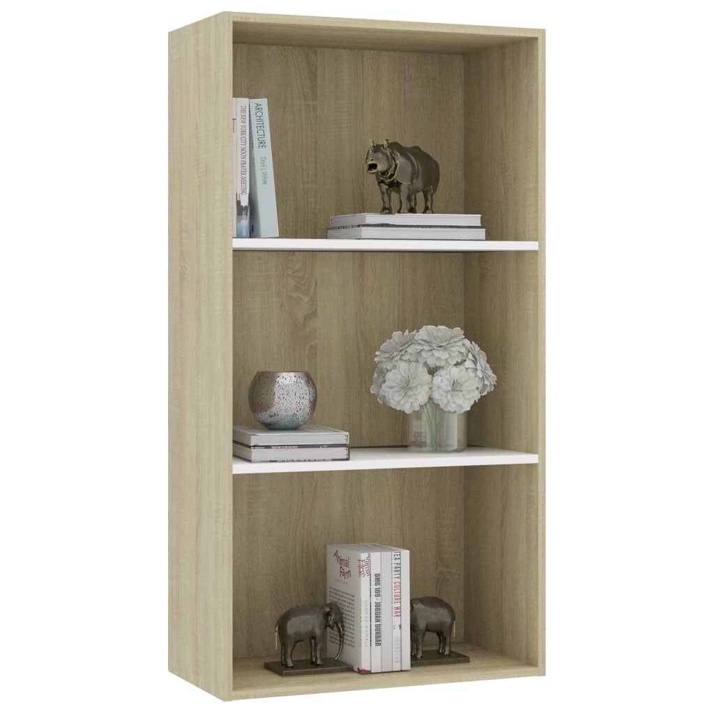 Boekenkast 60x30x189 cm bewerkt hout eikenkleurig