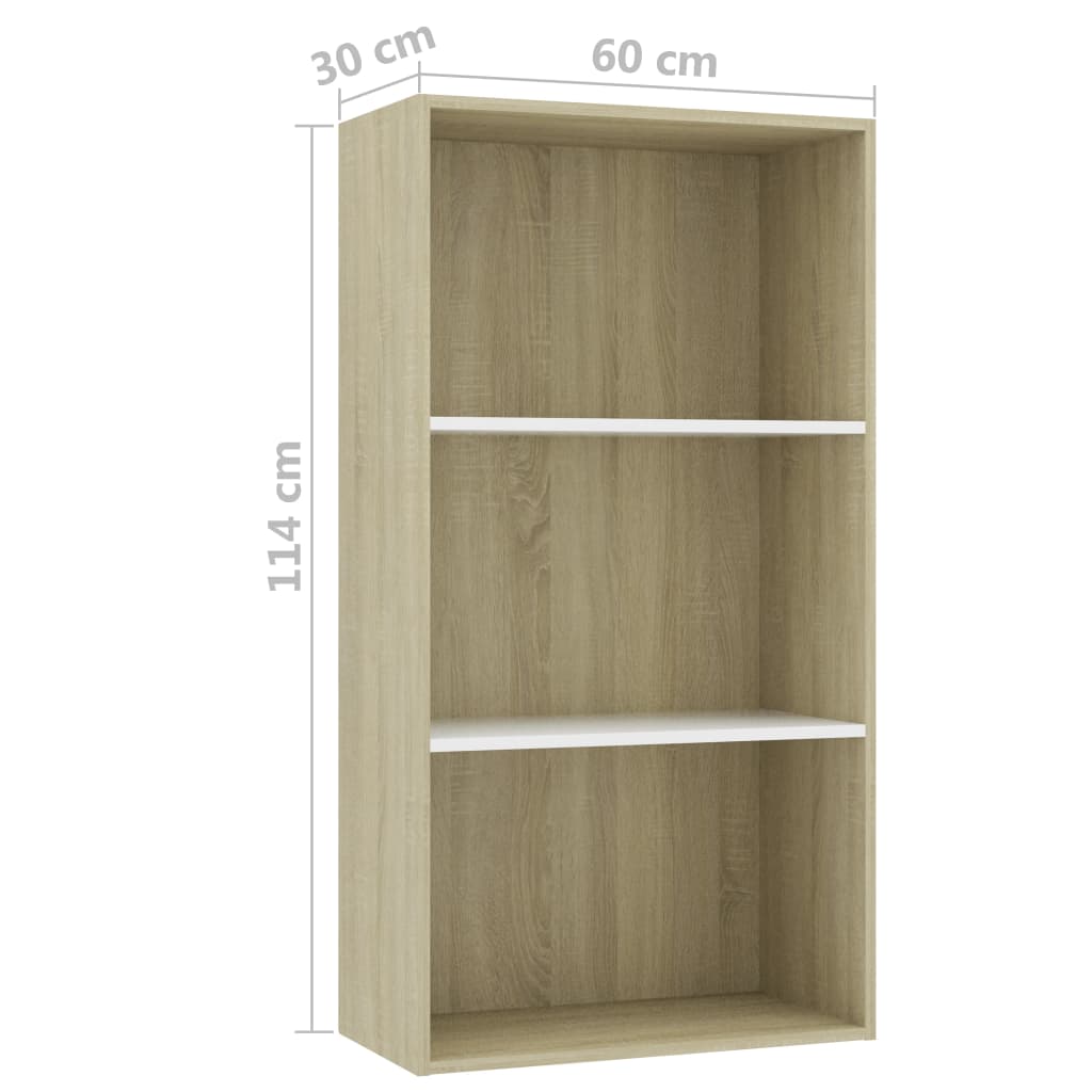 Boekenkast 60x30x189 cm bewerkt hout eikenkleurig