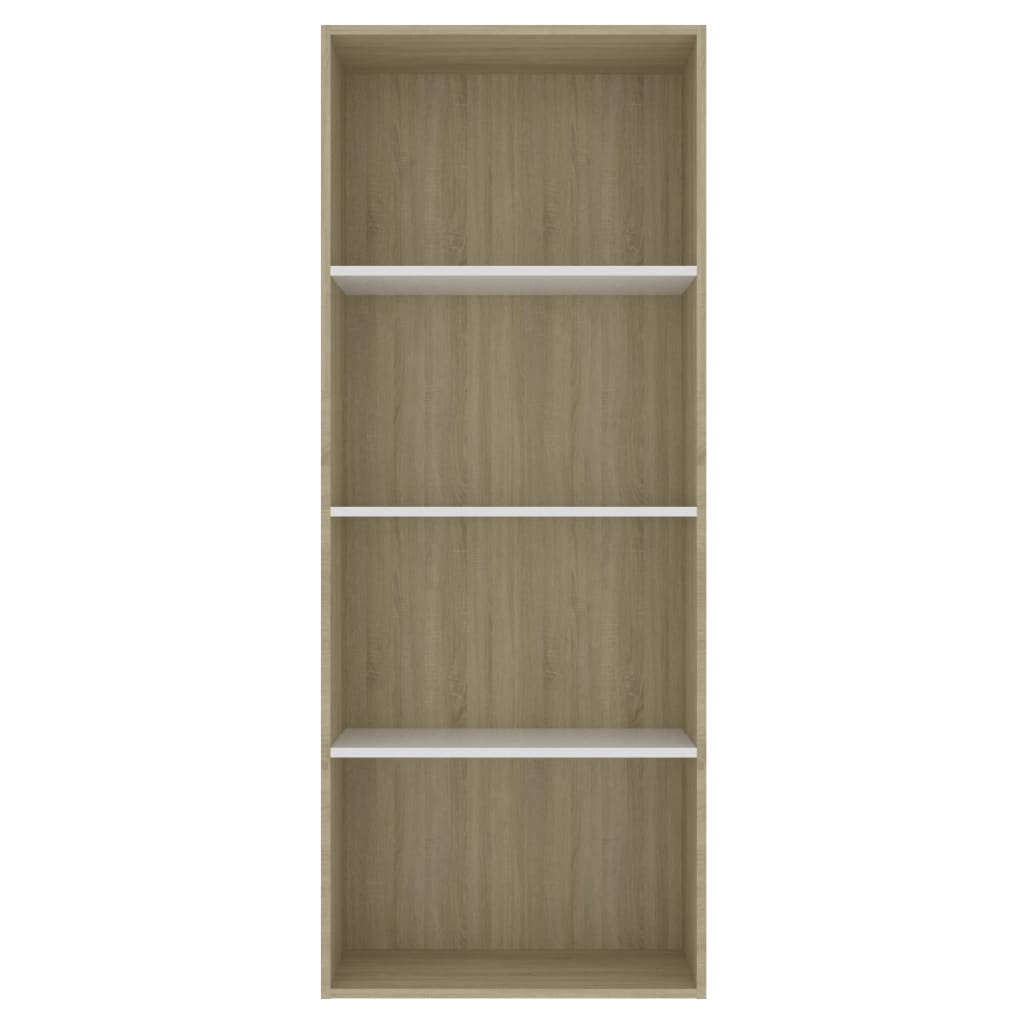 Boekenkast 60x30x189 cm bewerkt hout eikenkleurig