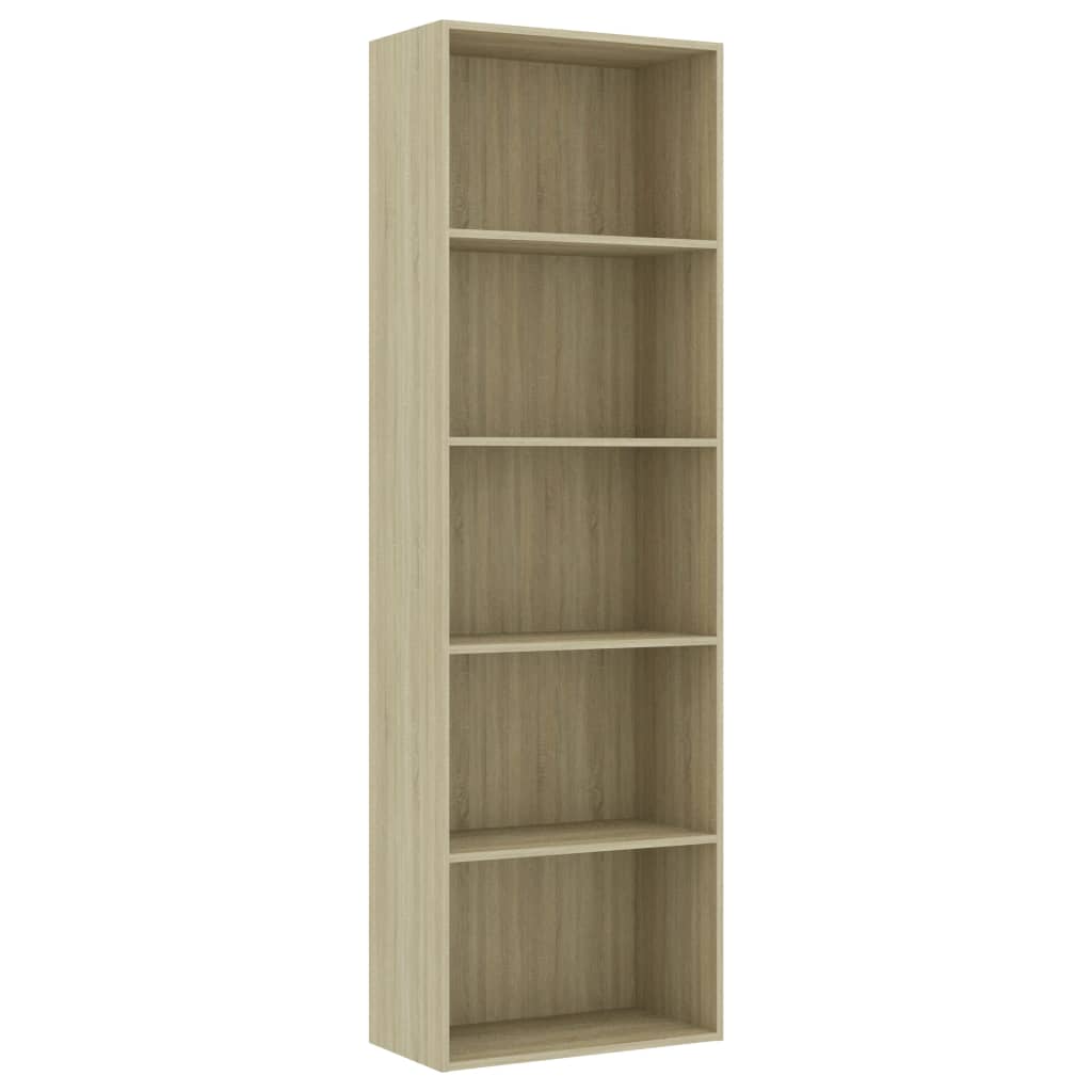 Boekenkast 60x30x189 cm bewerkt hout eikenkleurig