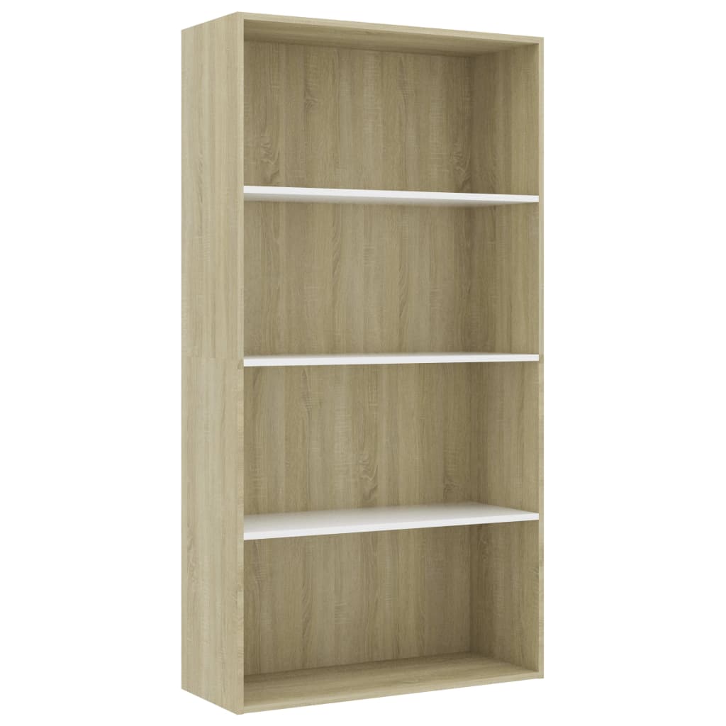 Boekenkast 60x30x189 cm bewerkt hout eikenkleurig