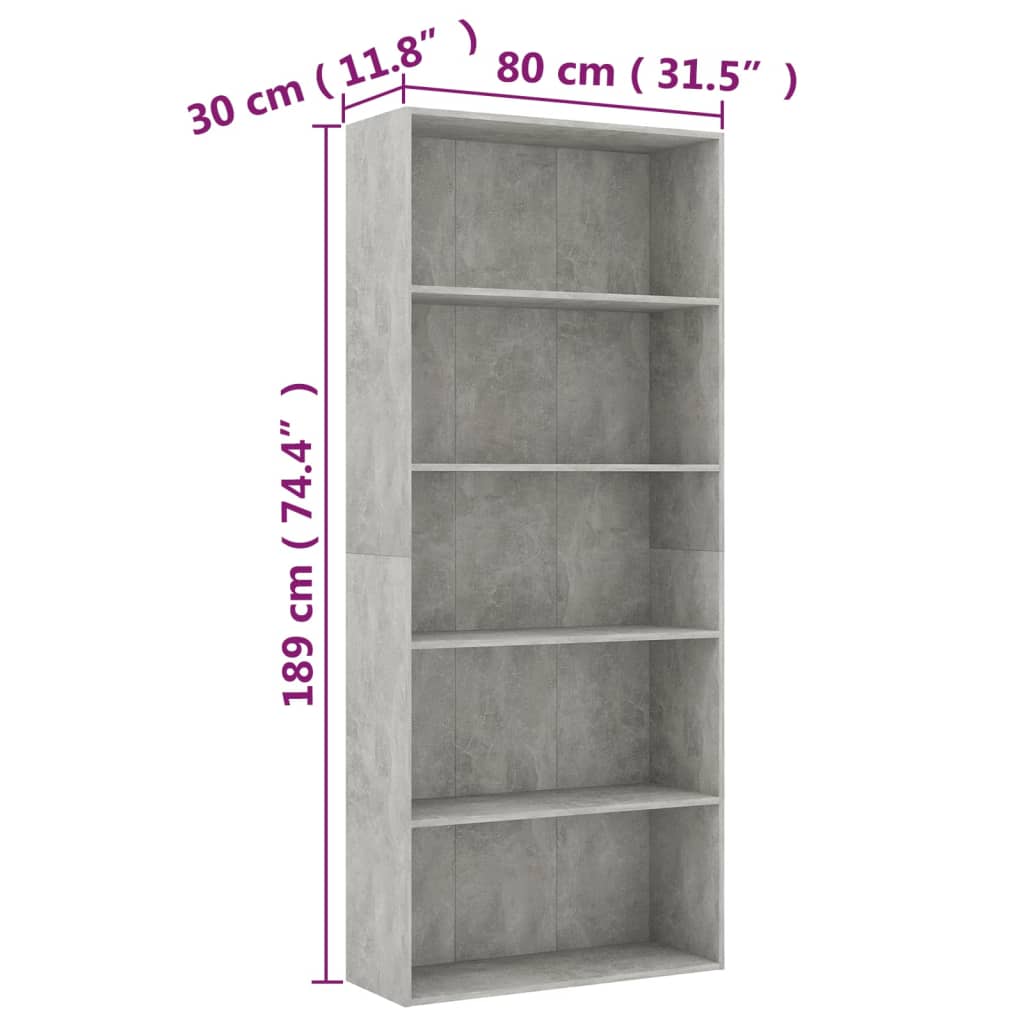 Boekenkast 60x30x189 cm bewerkt hout eikenkleurig