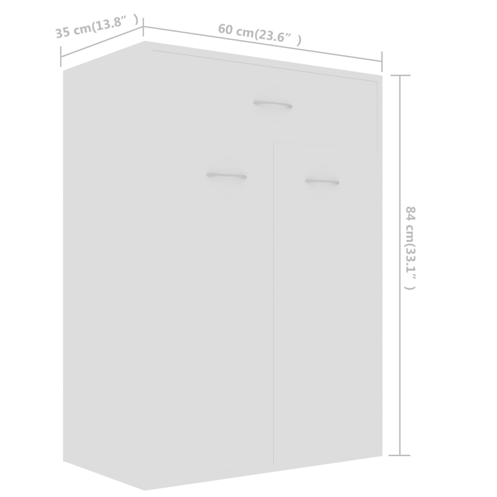 Schoenenkast 60x35x84 cm bewerkt hout