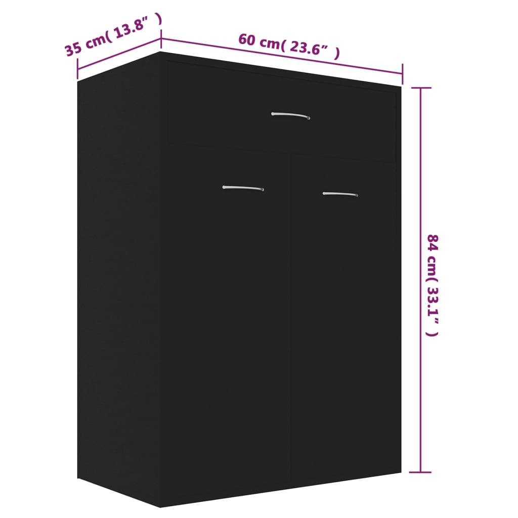 Schoenenkast 60x35x84 cm bewerkt hout