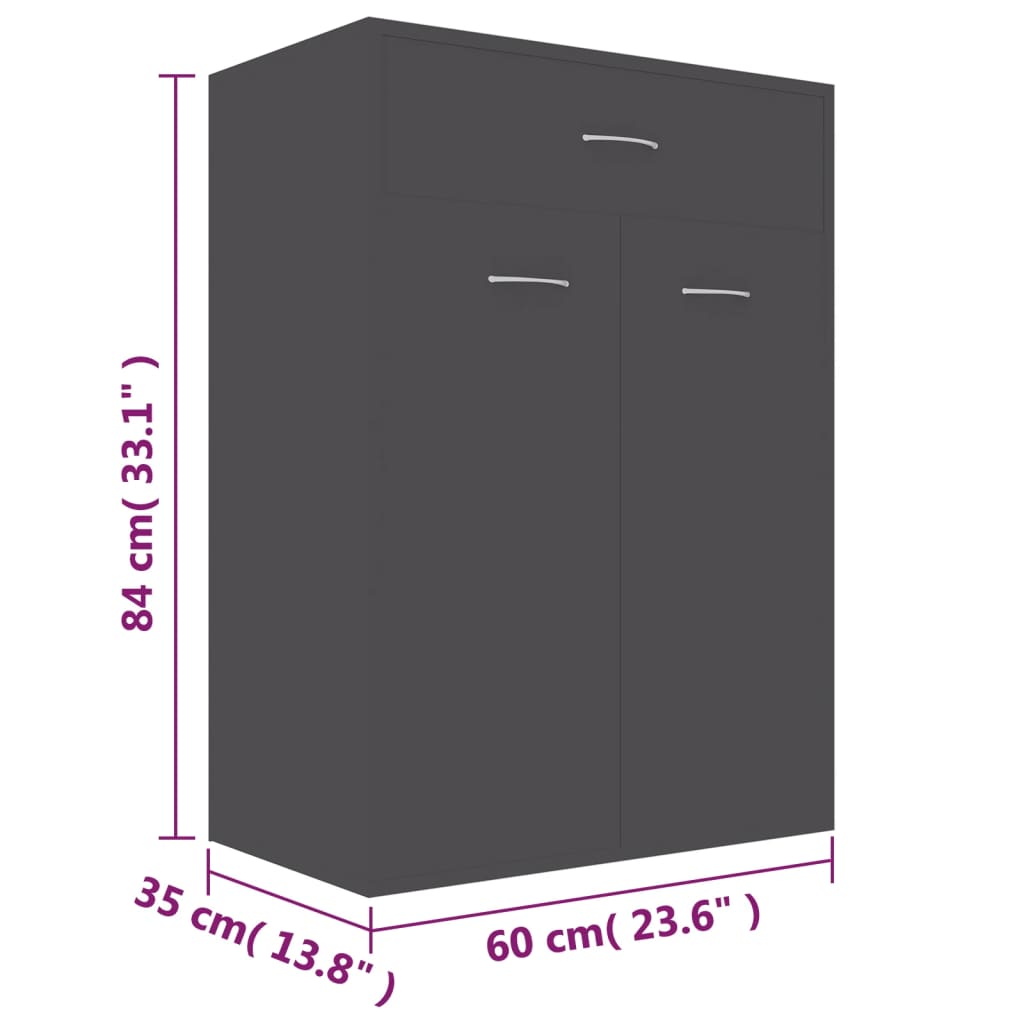 Schoenenkast 60x35x84 cm bewerkt hout