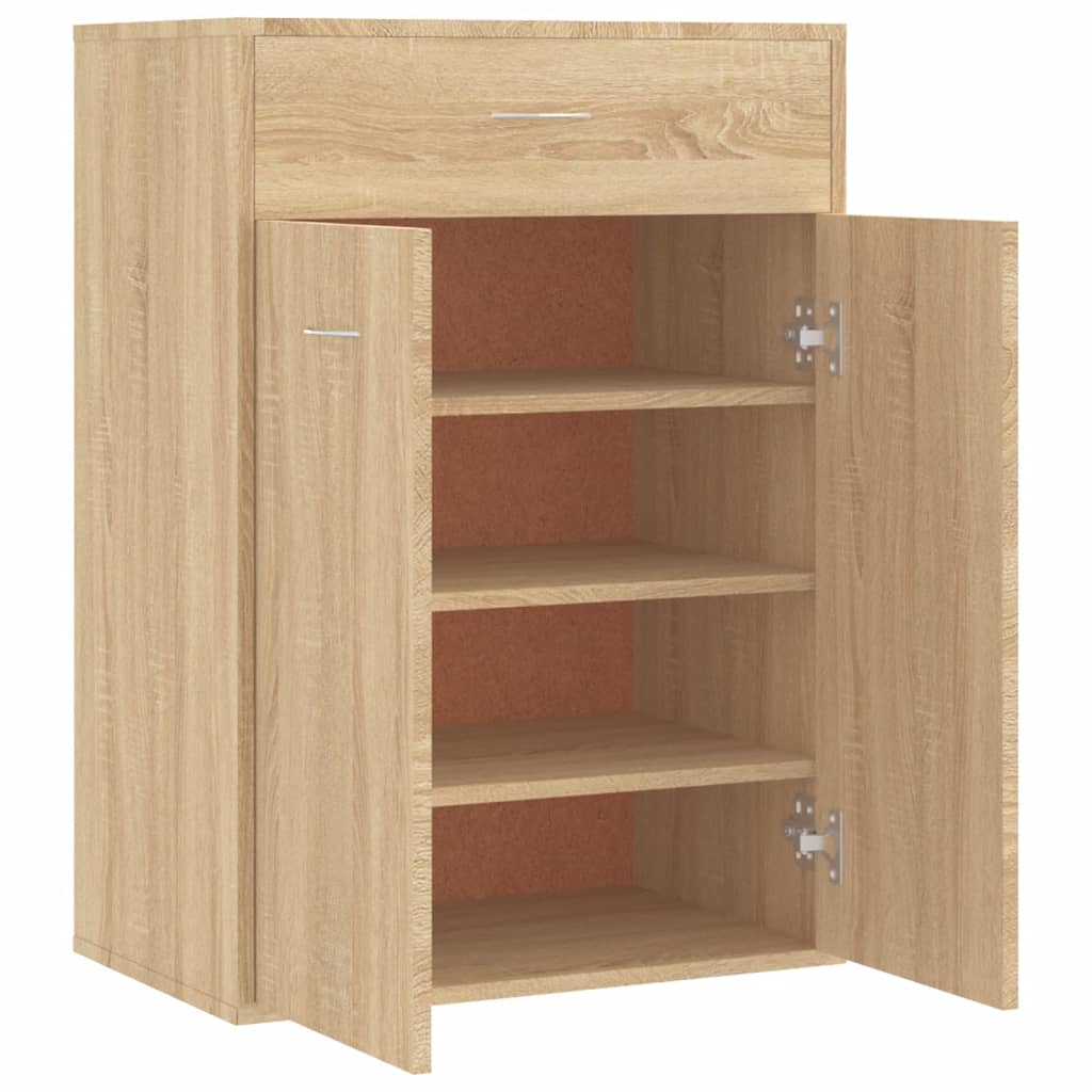 Schoenenkast 60x35x84 cm bewerkt hout eikenkleurig