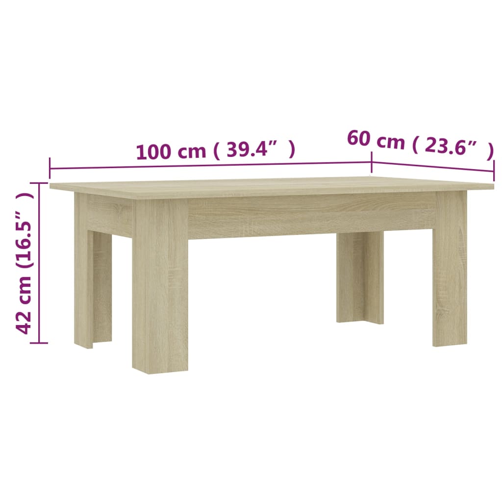 Salontafel 100x60x42 cm bewerkt hout