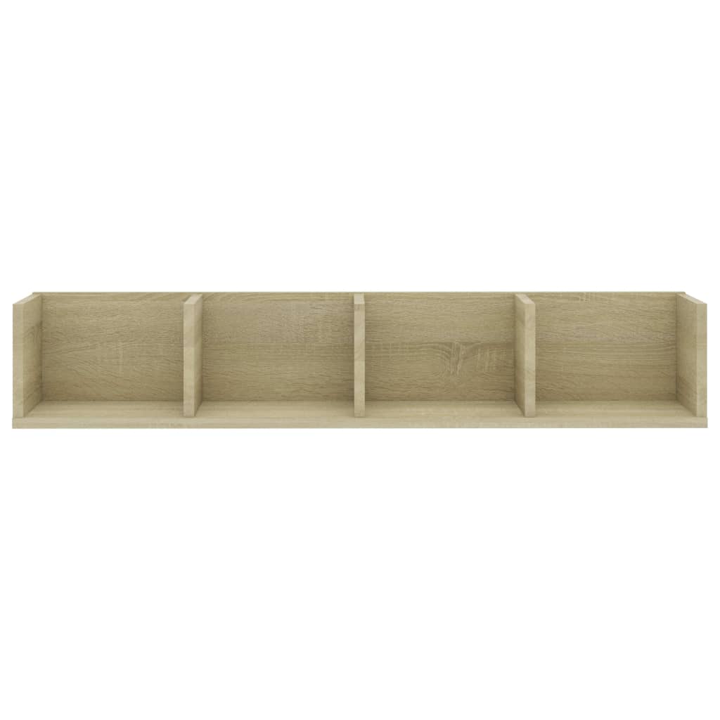 Cd-wandschap 100x18x18 cm bewerkt hout