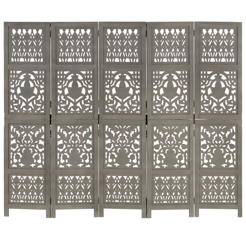 Kamerscherm 3 panelen handgesneden 120x165 cm mangohout