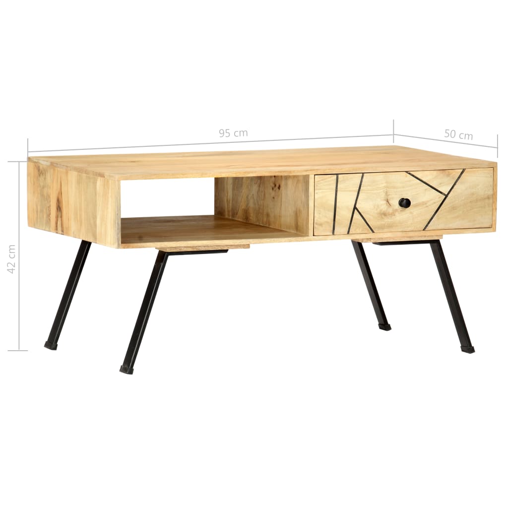 Salontafel 95x50x42 cm massief mangohout