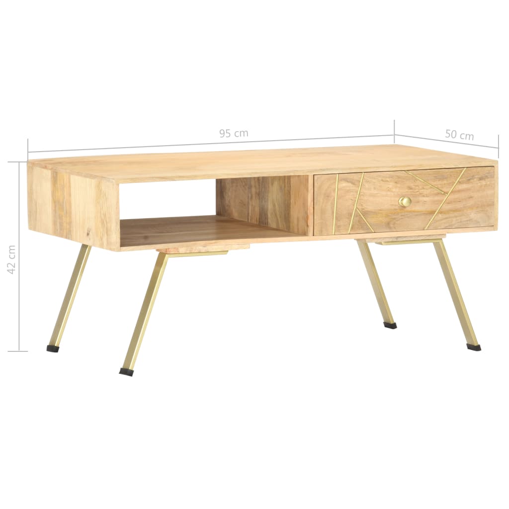 Salontafel 95x50x42 cm massief mangohout