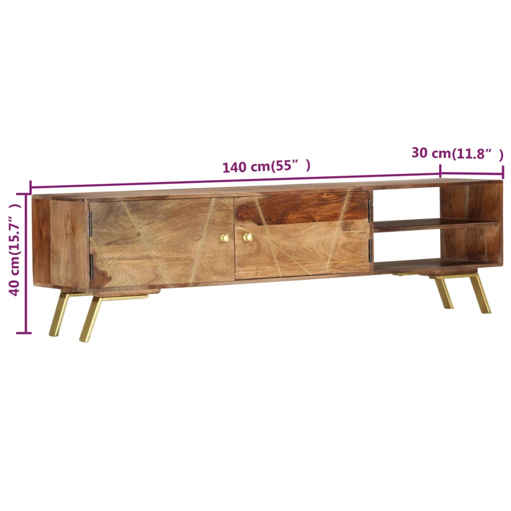 Tv-meubel 140x30x40 cm massief mangohout