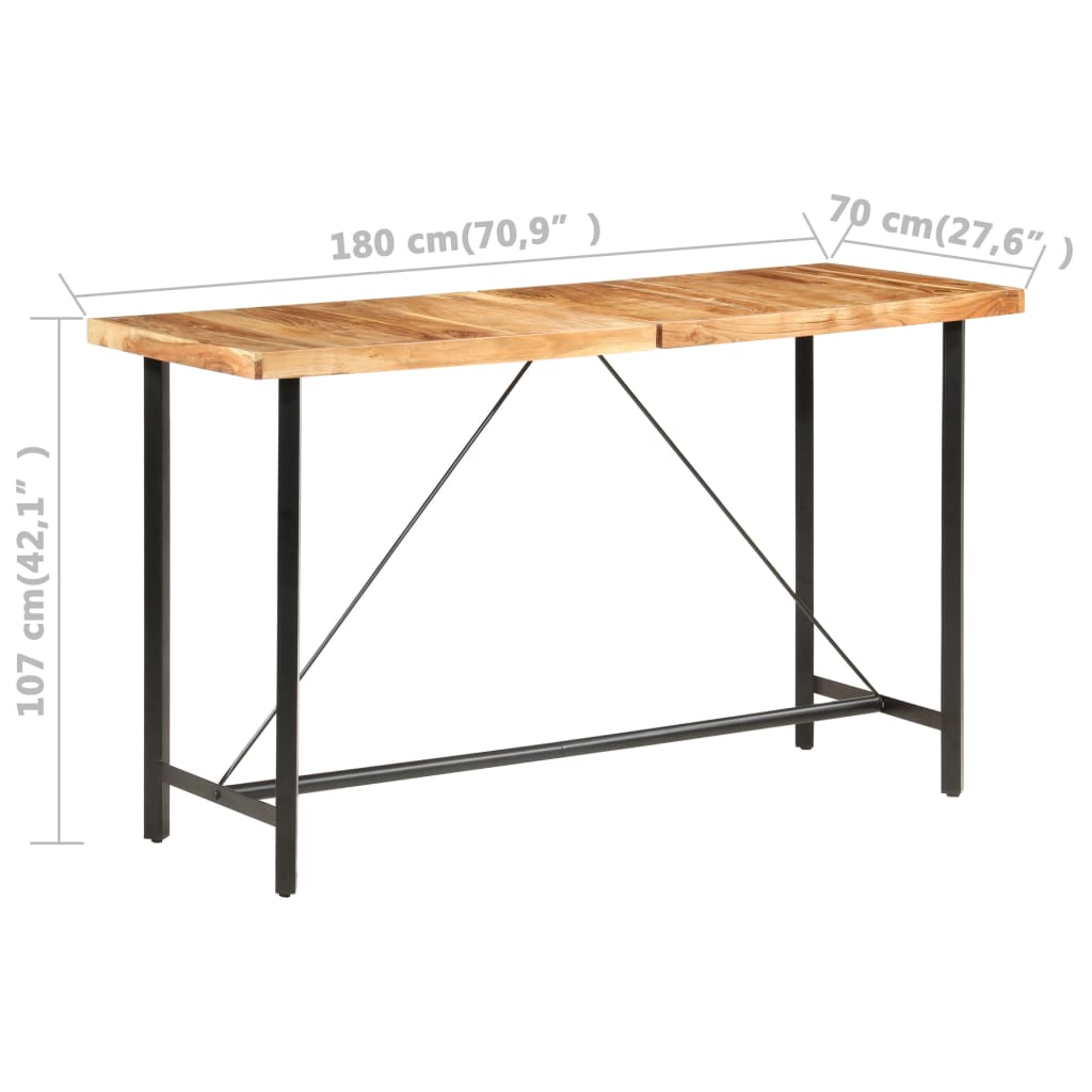 Bartafel 180x70x107 cm massief acaciahout