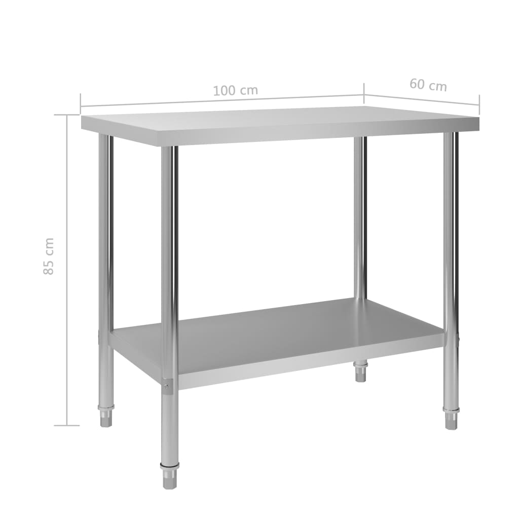 Keukenwerktafel met spatscherm 60x60x93 cm roestvrij staal