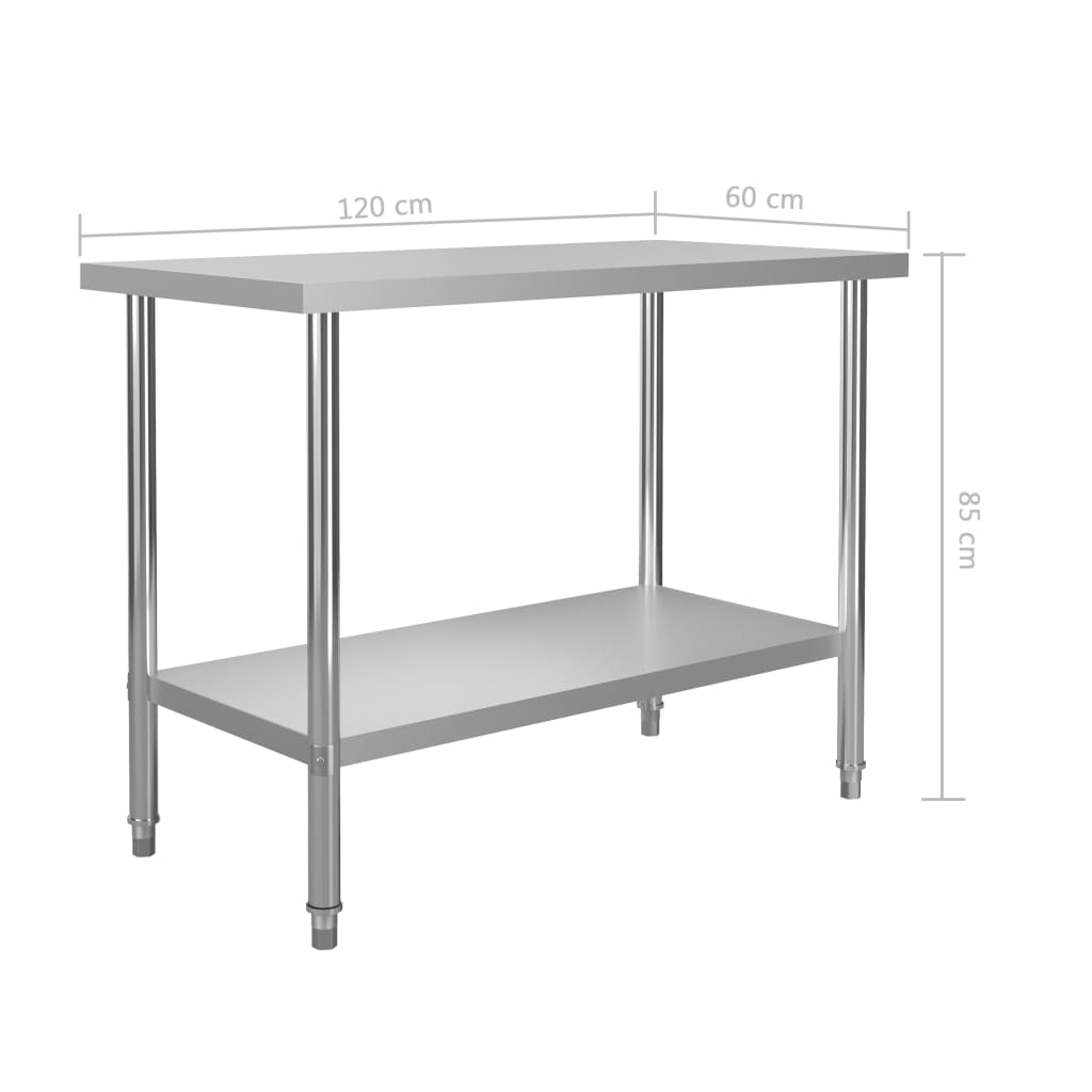 Keukenwerktafel met spatscherm 60x60x93 cm roestvrij staal