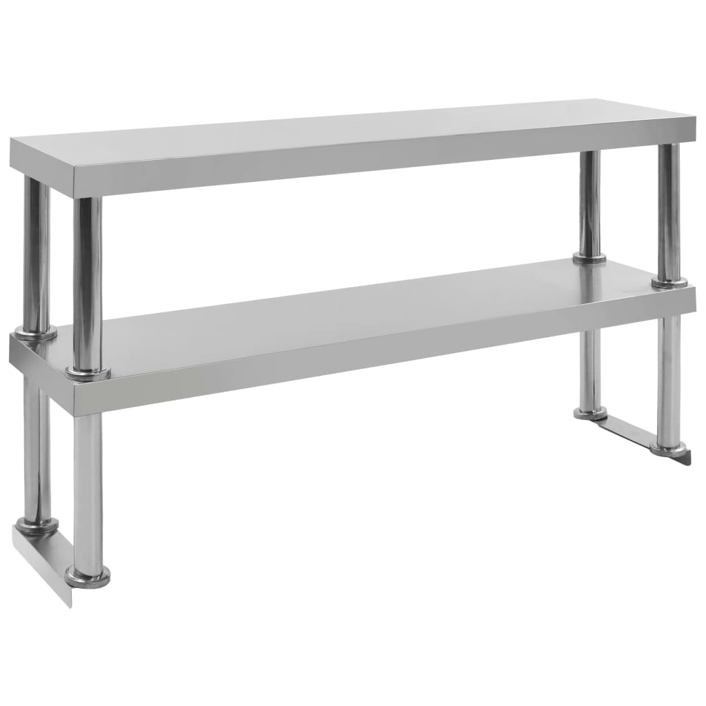 Verhoging voor werktafel 2-laags 120x30x65 cm roestvrij staal