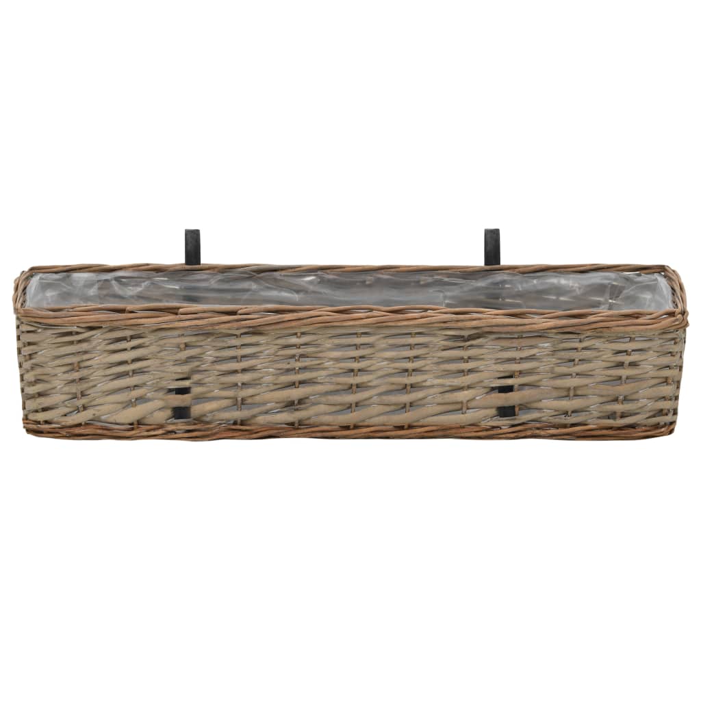 Balkonbakken 2 st 60 cm wicker met PE-voering