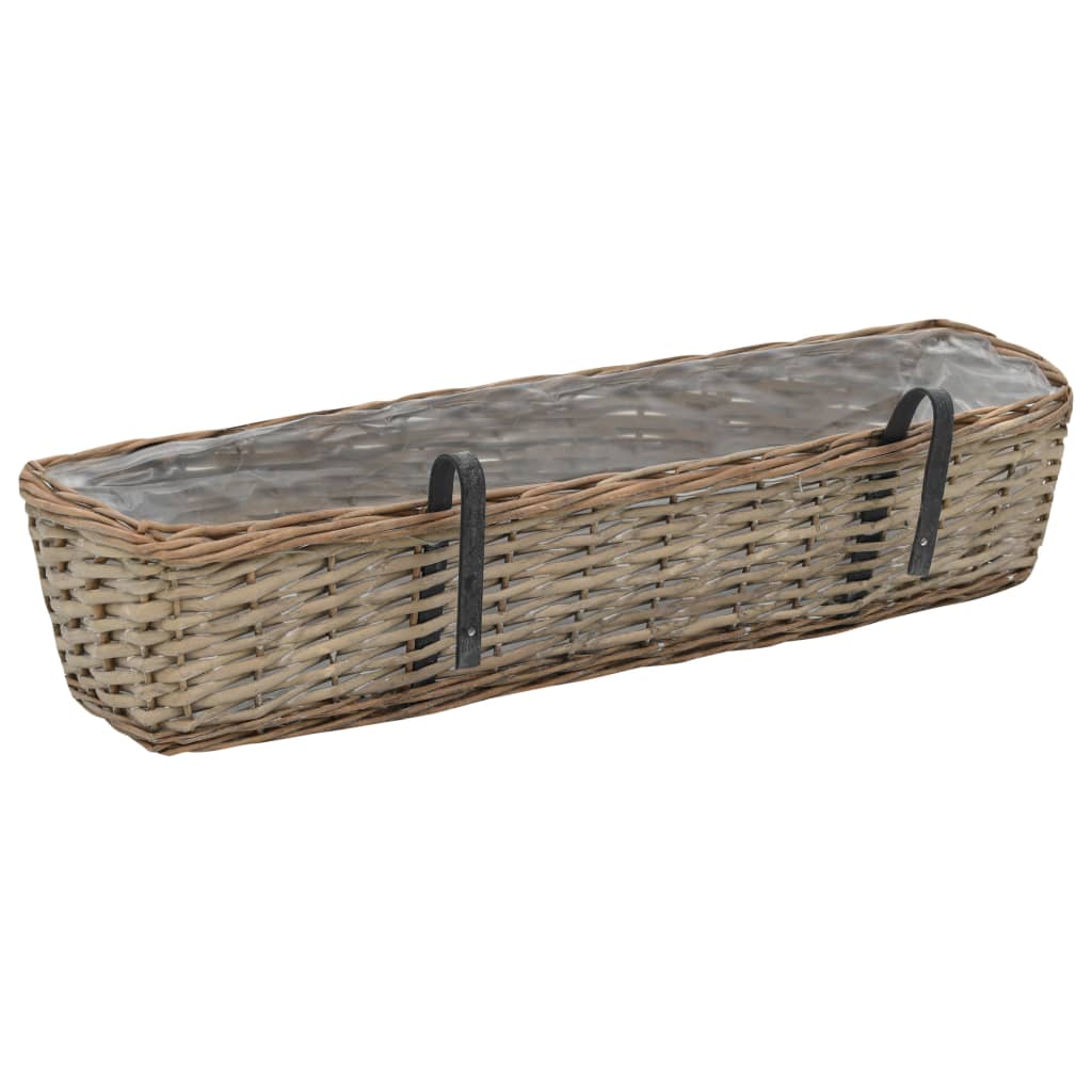 Balkonbakken 2 st 60 cm wicker met PE-voering