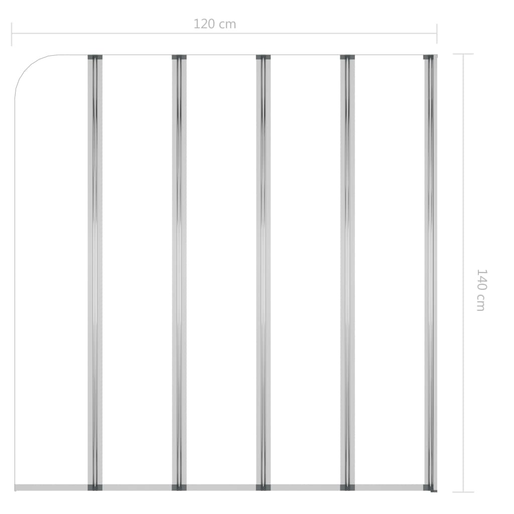 Badwand 120x140 cm gehard glas transparant