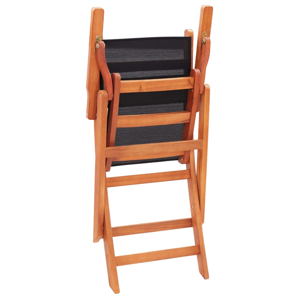 Tuinstoelen inklapbaar 2 st eucalyptushout en textileen