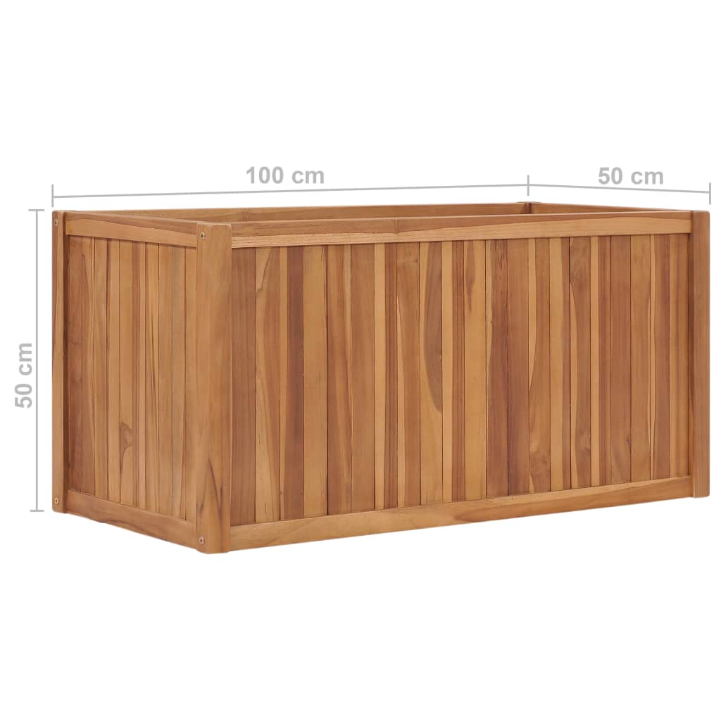 Plantenbak verhoogd 100x50x50 cm massief teakhout