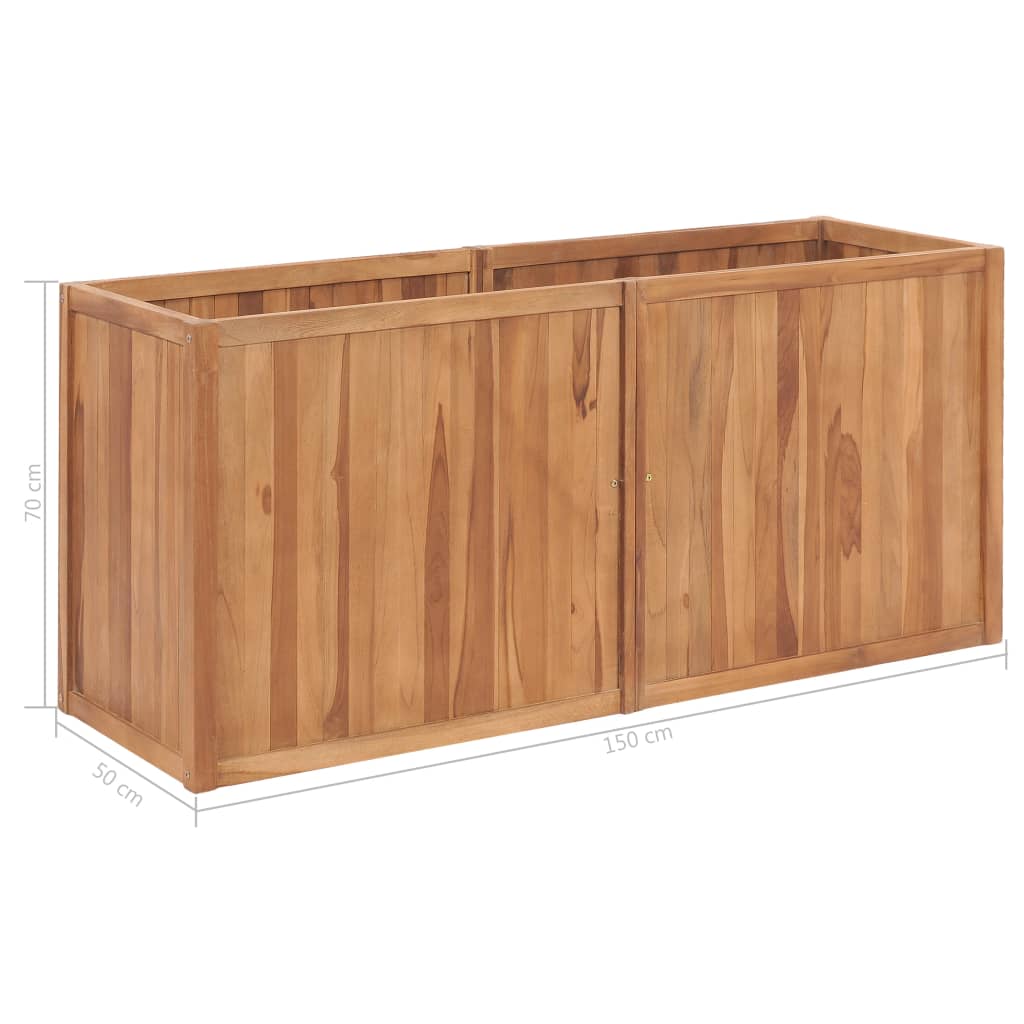 Plantenbak verhoogd 100x50x50 cm massief teakhout