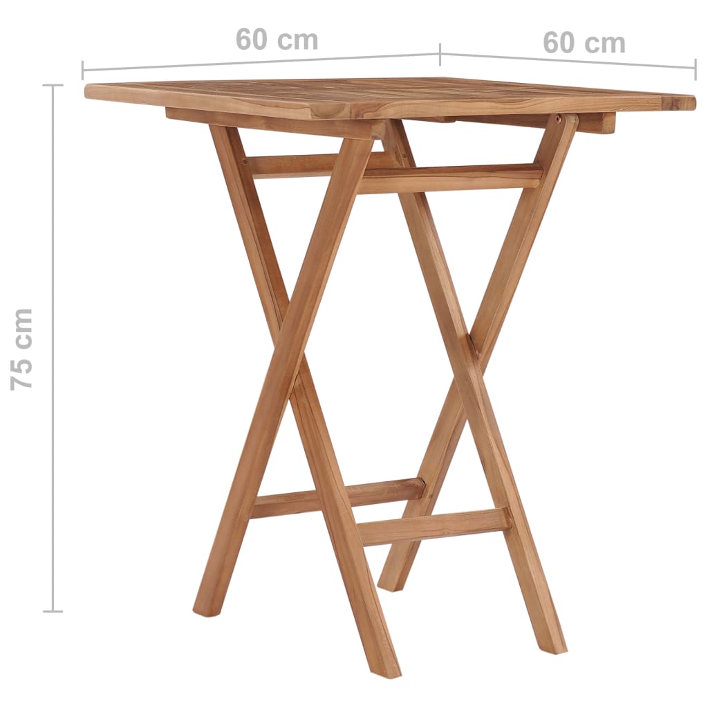 Tuintafel inklapbaar 60 cm massief teakhout