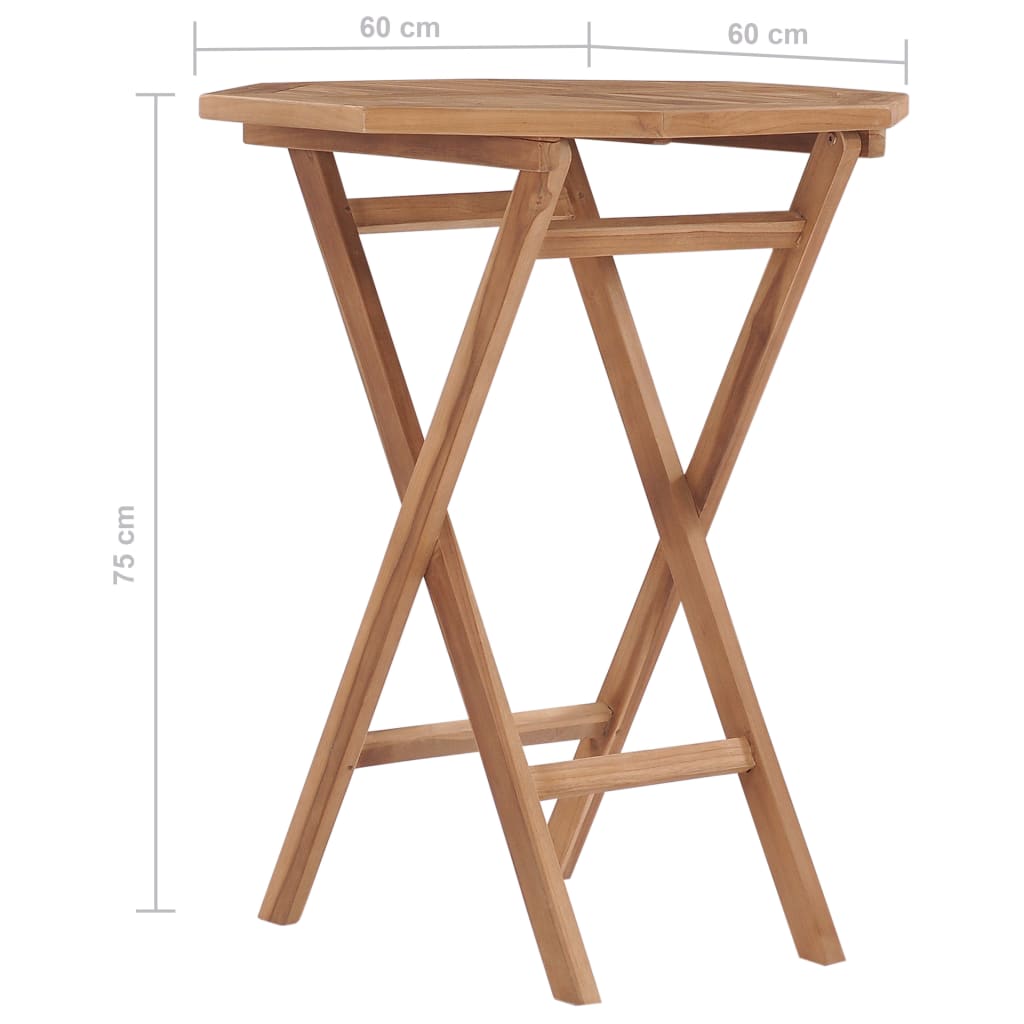 Tuintafel inklapbaar 60 cm massief teakhout