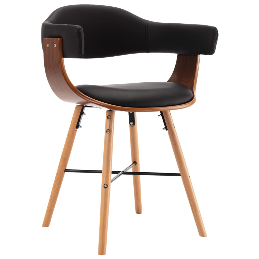 Eetkamerstoelen 2 st kunstleer gebogen hout