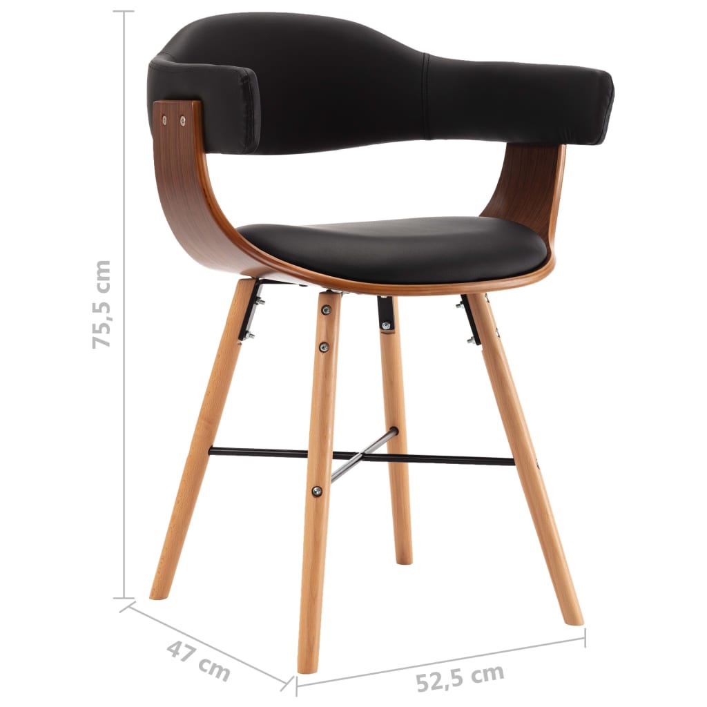 Eetkamerstoelen 6 st gebogen hout stof