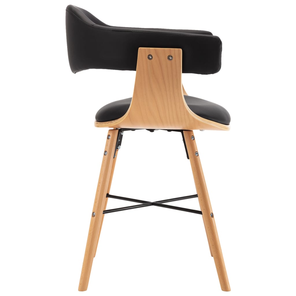 Eetkamerstoelen 2 st gebogen hout stof