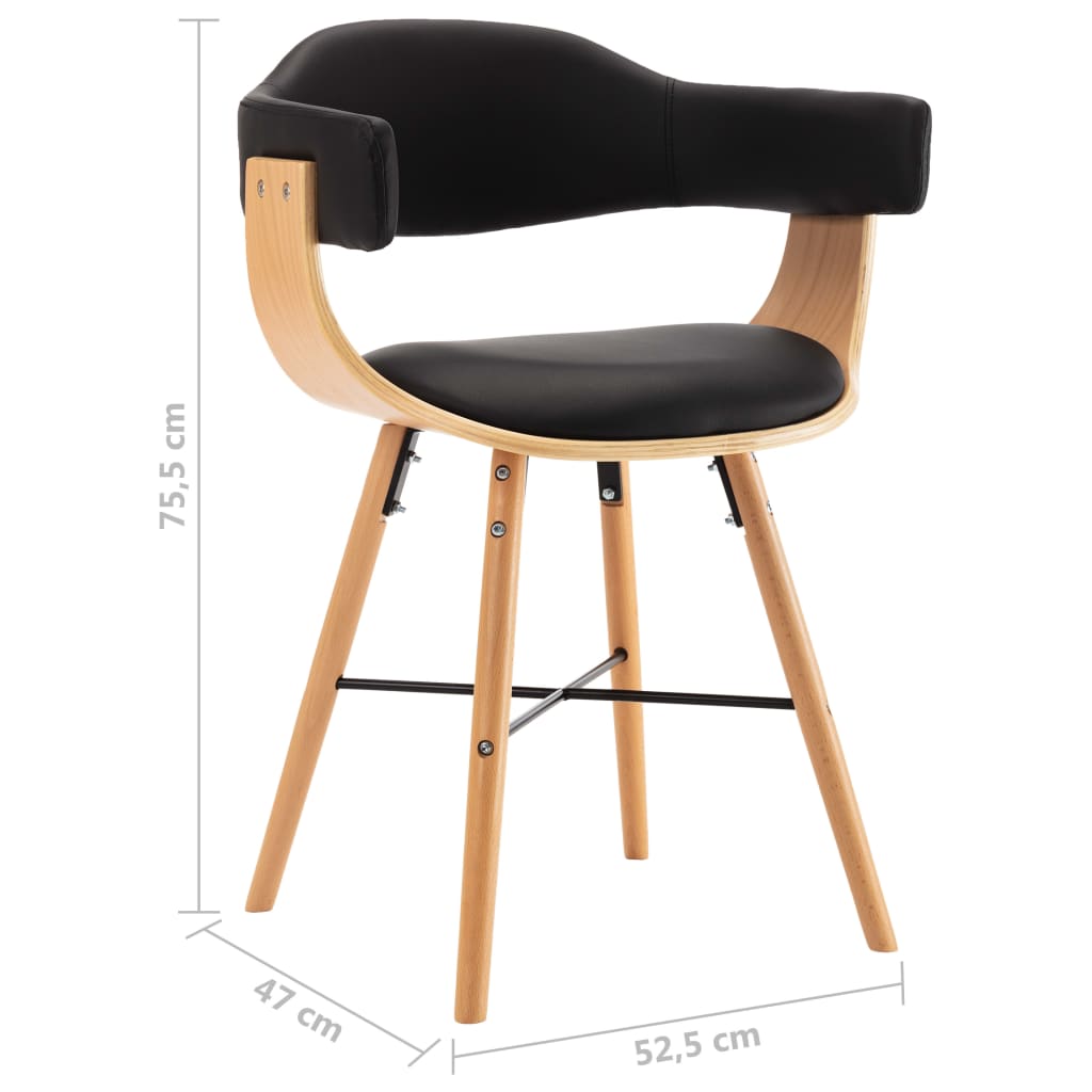 Eetkamerstoelen 6 st gebogen hout stof