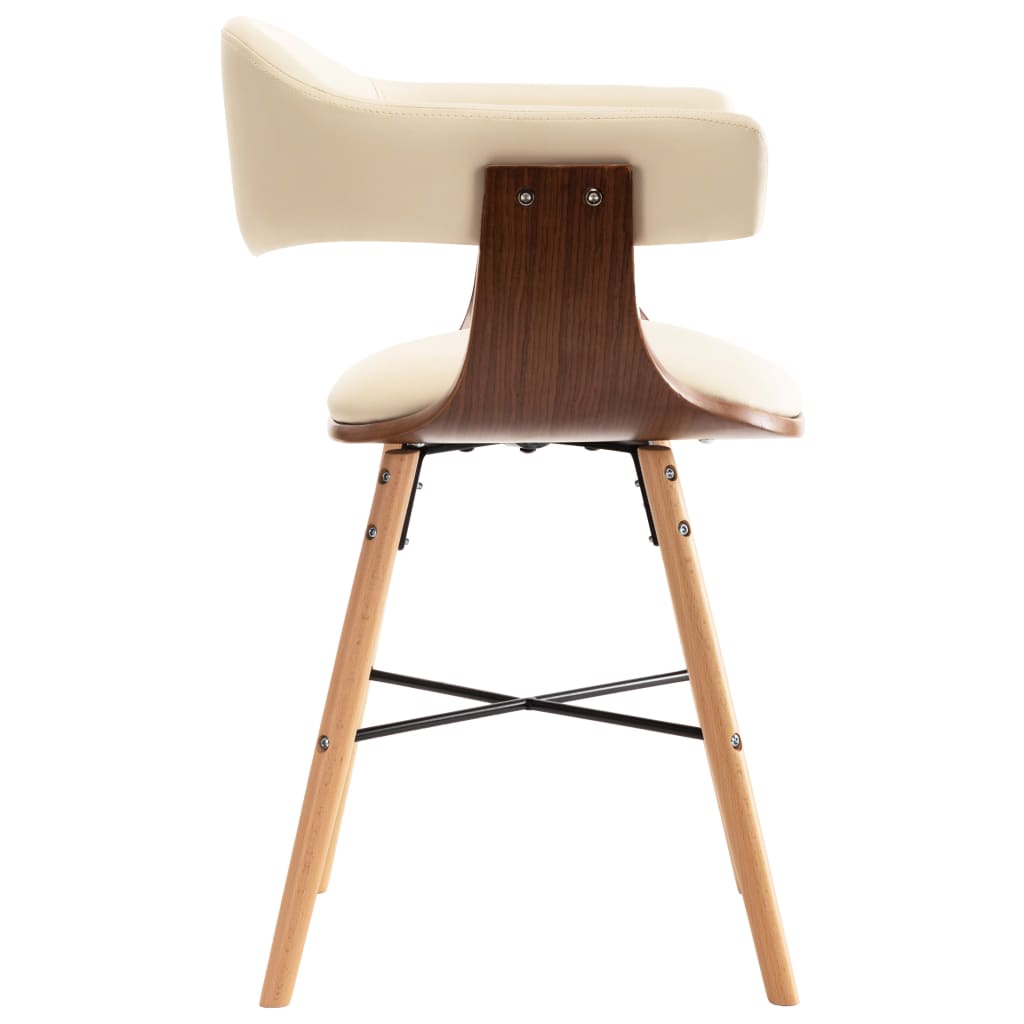 Eetkamerstoelen 2 st gebogen hout stof