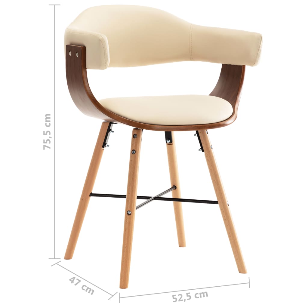 Eetkamerstoelen 2 st gebogen hout stof