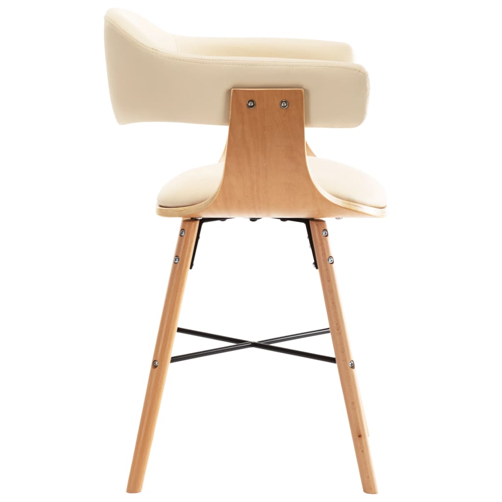 Eetkamerstoelen 6 st gebogen hout stof