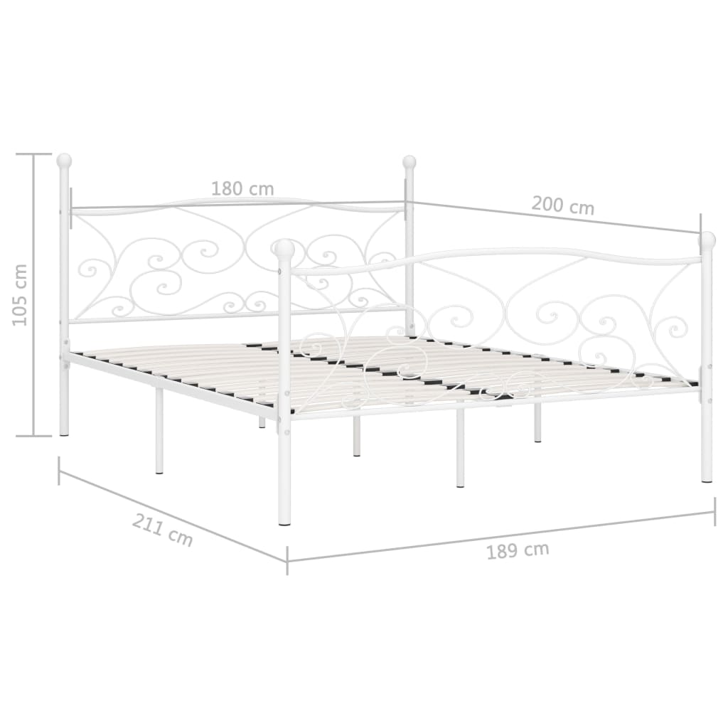 Bedframe met lattenbodem metaal 200x200 cm