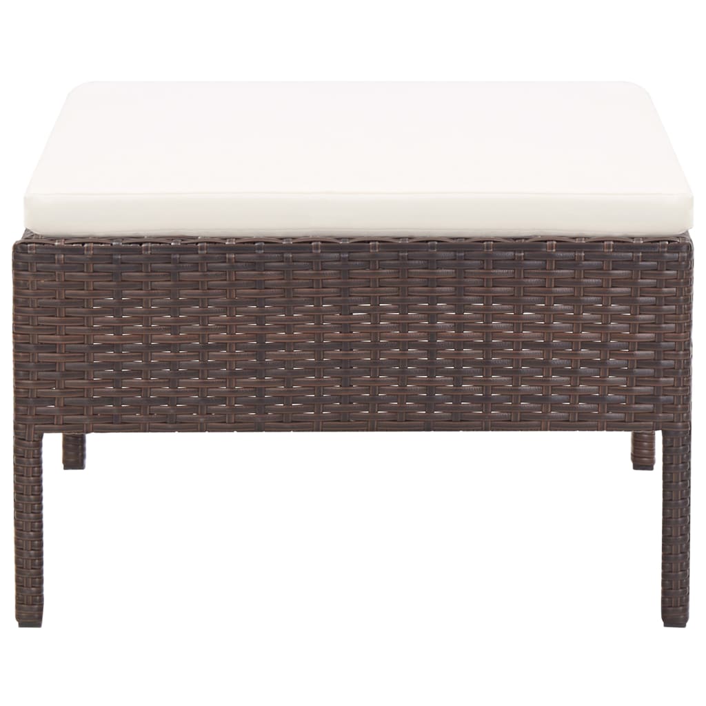 6-delige Loungeset met kussens poly rattan