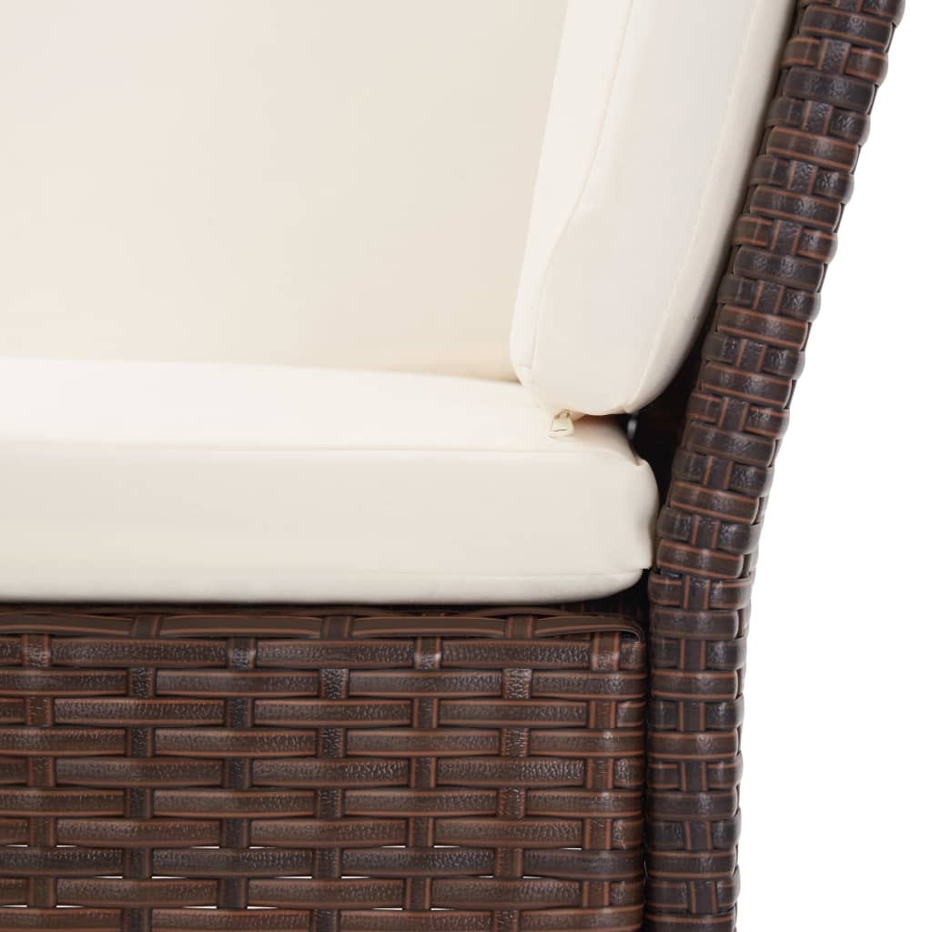 6-delige Loungeset met kussens poly rattan