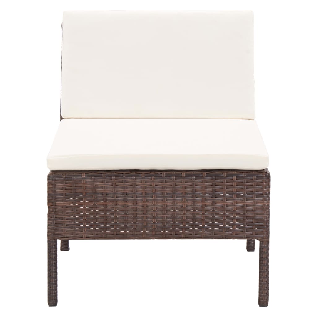 6-delige Loungeset met kussens poly rattan