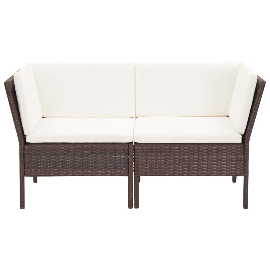 6-delige Loungeset met kussens poly rattan