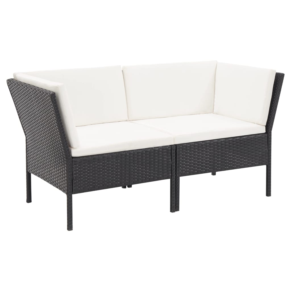 6-delige Loungeset met kussens poly rattan