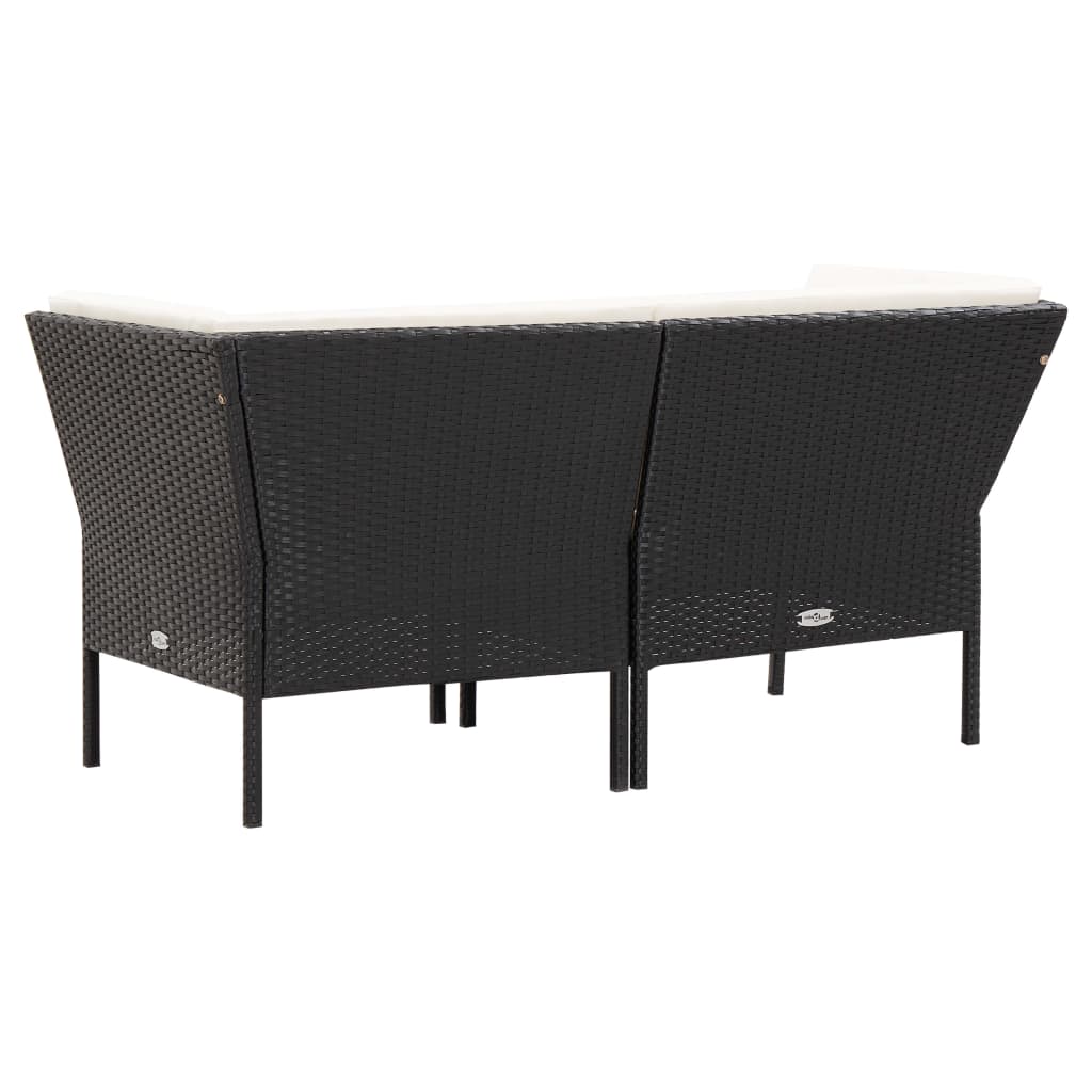 6-delige Loungeset met kussens poly rattan